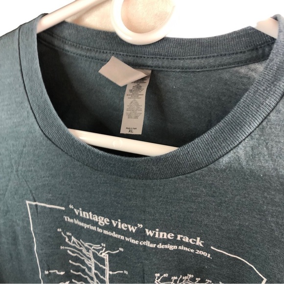 Next Level Wine Cellar Tee Men XL Green Front Graphic of Wine Storage Plans - Picture 3 of 8
